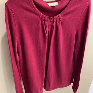 Loft burgundy cardigan. New. Large